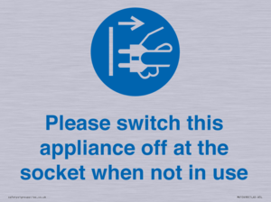 Please switch this appliance off at the socket when not in use